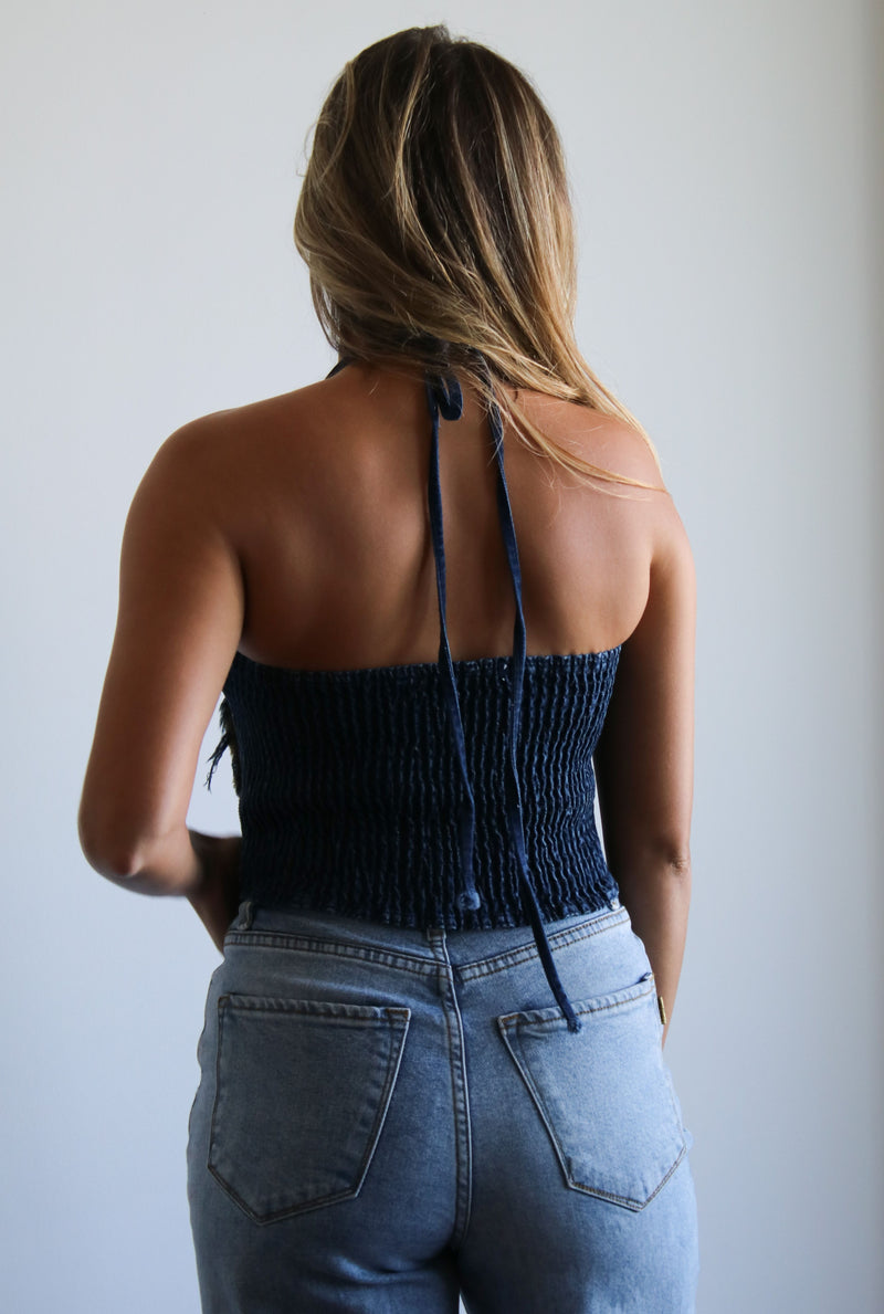 Fara Butterfly Denim Top