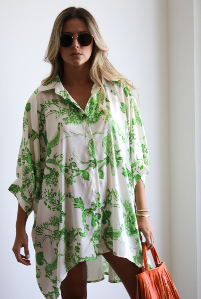 Marela Green Coverup/Oversized Top