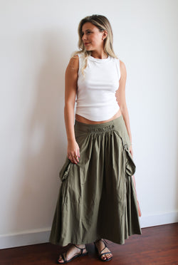 Lucia Olive Skirt