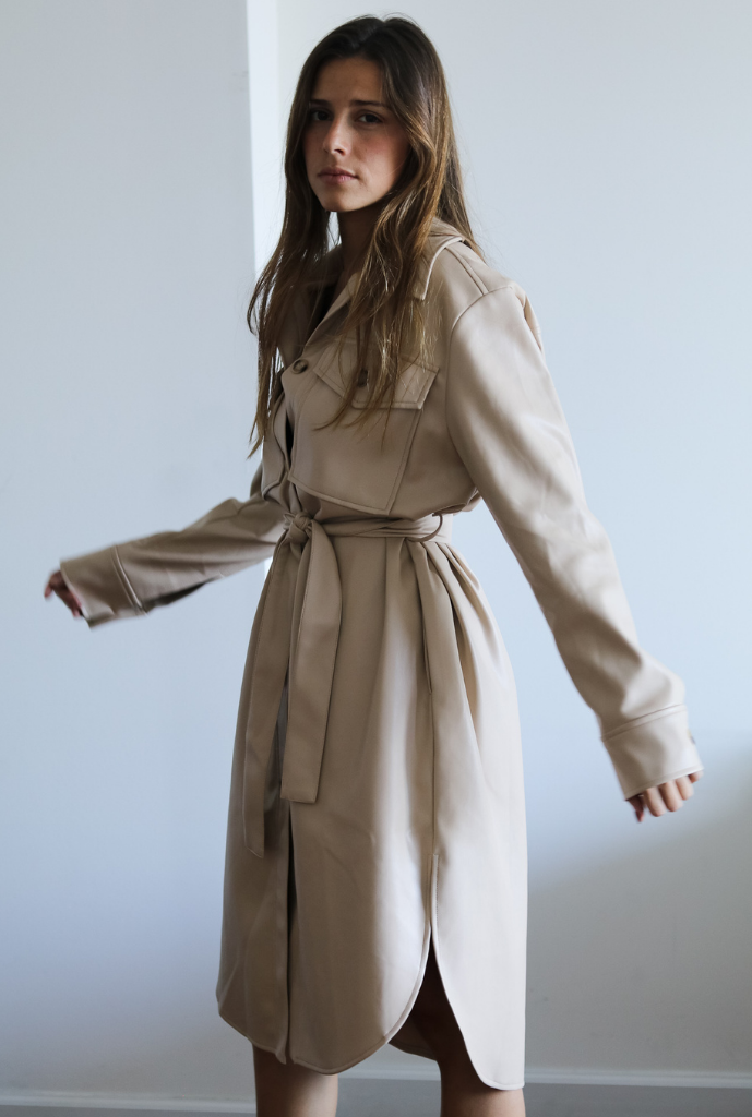 Jade Mid-Long Leather Jacket